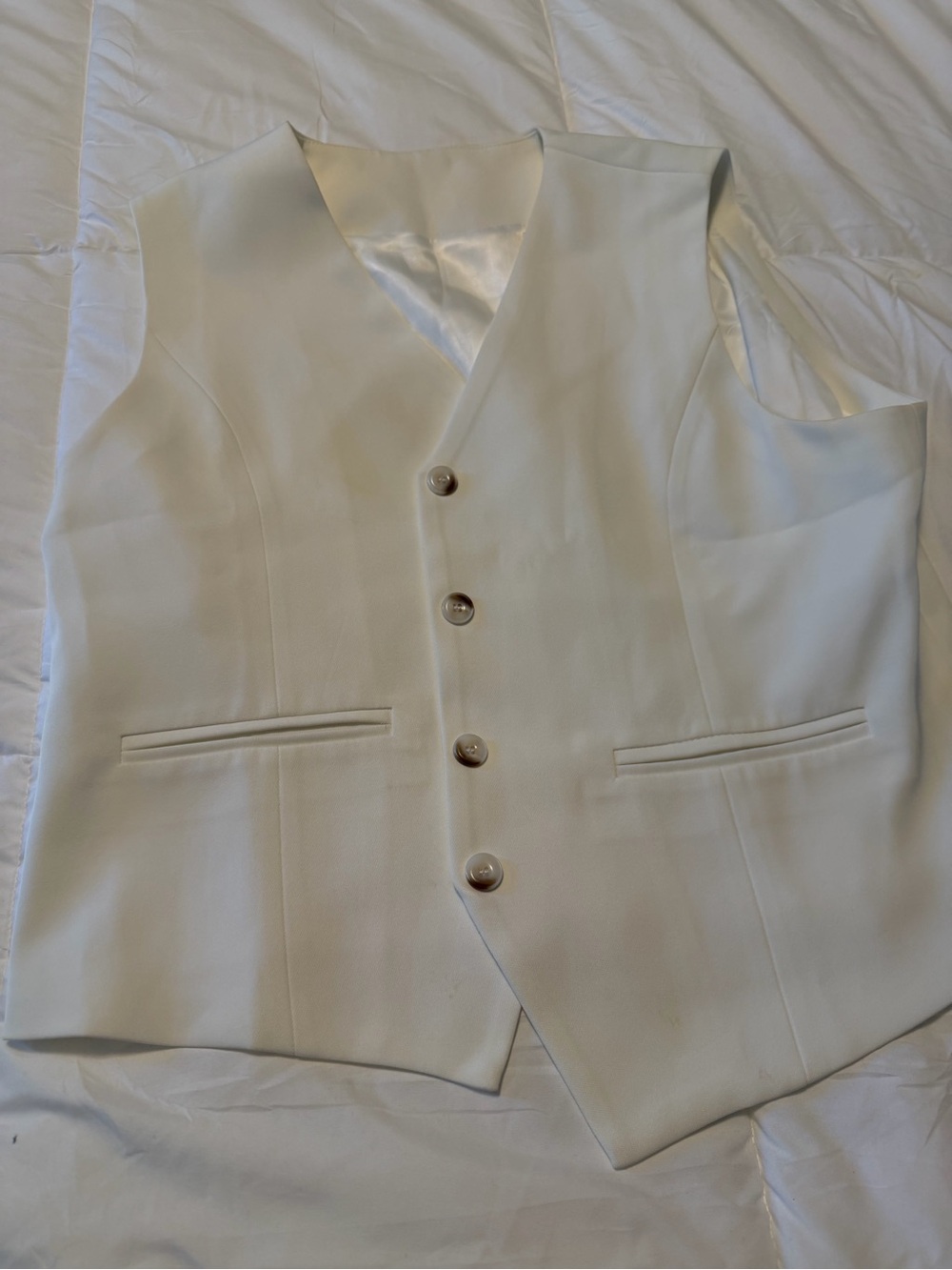 Source Unknown Cream Womens Vest with Button Front